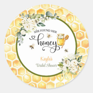 Sticker Rond Elle a trouvé sa douche de miel de mariage