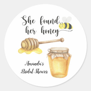 Sticker Rond Elle a trouvé sa lune de miel Baby shower