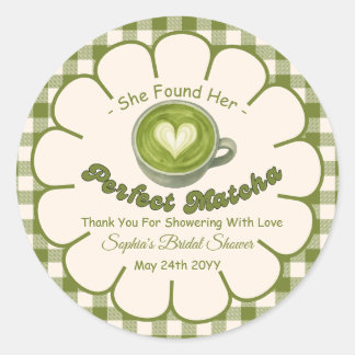 Sticker Rond  Elle a trouvé sa robe de mariée parfaite Matcha 