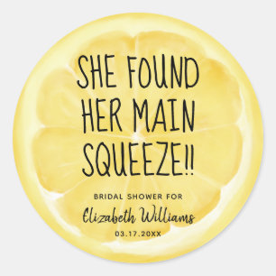 Sticker Rond Elle a trouvé sa tranche de citron Main Squeeze