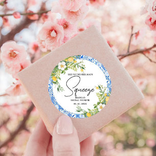 Sticker Rond Elle a trouvé son citron préféré Enterrement de vi