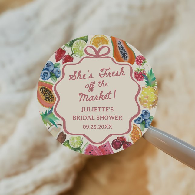 Sticker Rond Elle est fraîche de la fête de mariage Fruits du m (Créateur téléchargé)