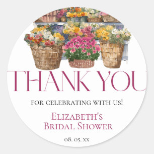 Sticker Rond Elle est hors du marché Fleurs Boutique Merci