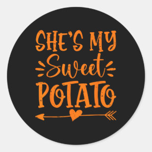 Sticker Rond Elle est ma pomme de terre douce I Yam Autumn Than