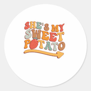 Sticker Rond Elle est ma pomme de terre douce I YAM Thanksgivin