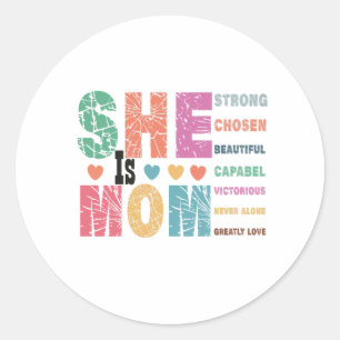 Sticker Rond Elle est maman
