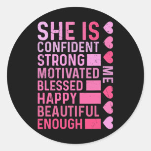 Sticker Rond Elle Est Moi Forte Éduquée Bénie Histoire Noire Qu