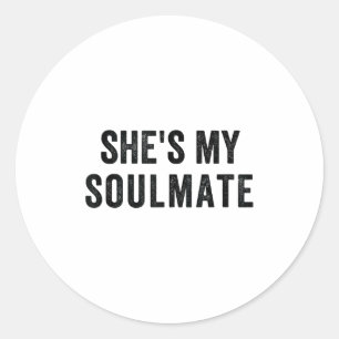 Sticker Rond Elle est mon âme sœur Je ne le connais pas Drôle d