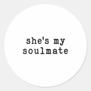 Sticker Rond Elle est mon âme sœur Je ne le connais pas Drôle d
