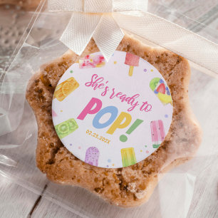 Sticker Rond Elle est prête à faire du Baby shower Invitation P