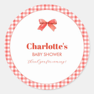 Sticker Rond Elle est prête pour la Baby Shower au soda rouge q