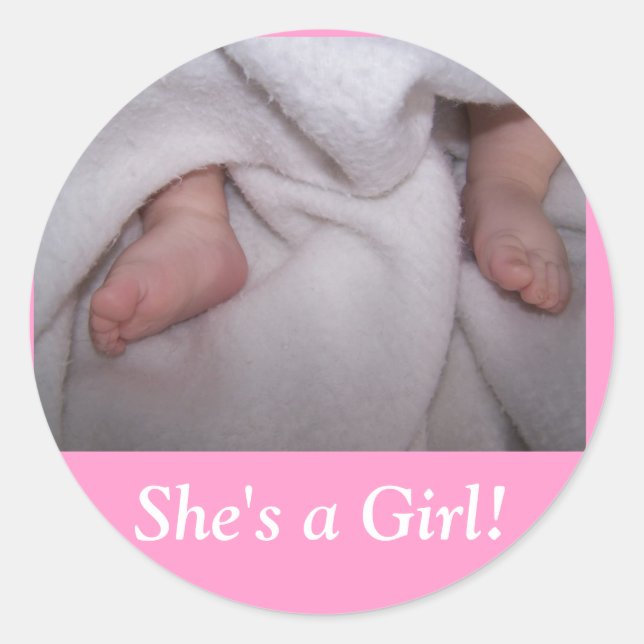 Sticker Rond Elle est une fille ! (Devant)