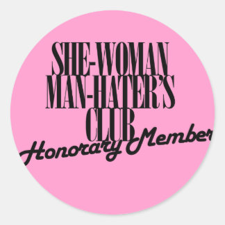 Sticker Rond Elle Femme Man Hater's Club