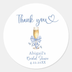 STICKER ROND ELLE NOUE LE NOEUD BLEU LUNCHE DE MARIÉE