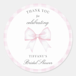 Sticker Rond Elle Noue Ses Nœuds Cadeau de Remerciement pour Ba