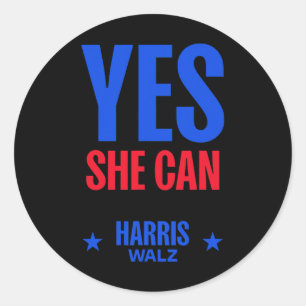 Sticker Rond Elle peut 2024 Président d'élection Kamala Harris
