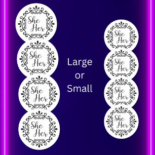 Sticker Rond Elle Son Cadre Fancy