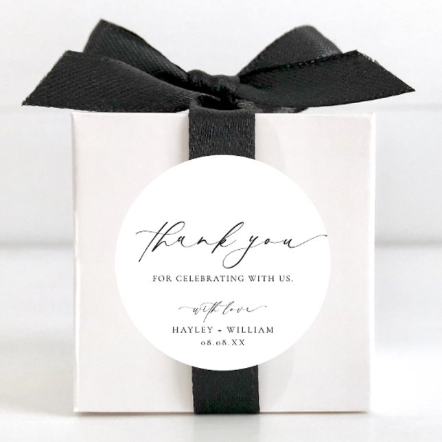 Sticker Rond Ellesmere Merci Faveur de mariage (Ellesmere Thank You Circle Sticker)