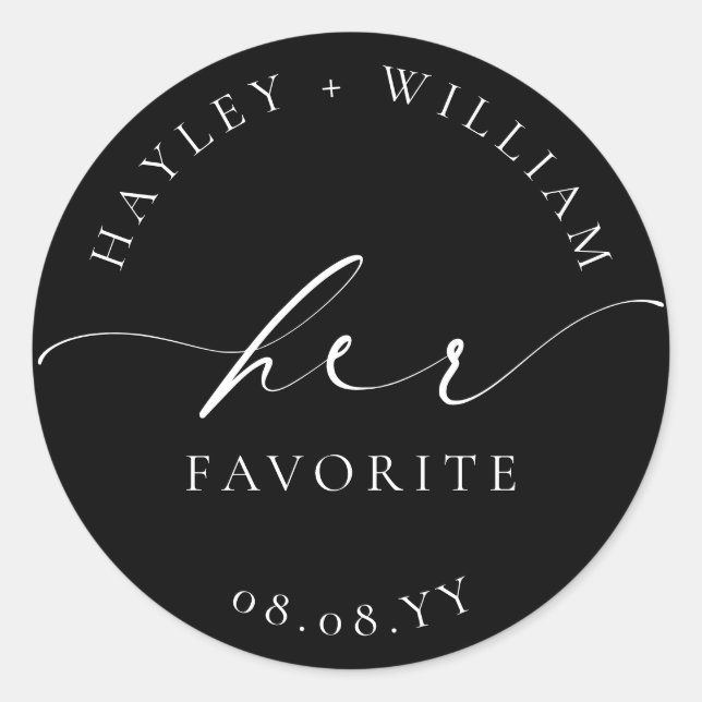 Sticker Rond Ellesmere Noir Son Préféré (Devant)