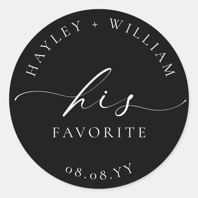 Sticker Rond Ellesmere Noir Son Préféré (Devant)