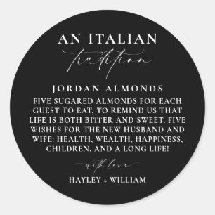 Sticker Rond Ellesmere Noir Tradition Italienne Amandes Sugares
