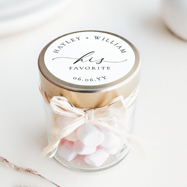 Sticker Rond Ellesmere Son Favori (Ellesmere His Favorite Wedding Favors Sticker)