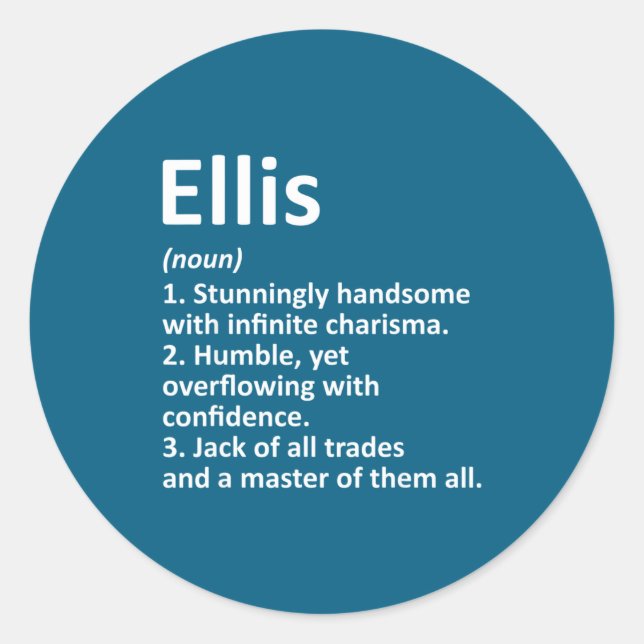 Sticker Rond Ellis Definition D Name Funny Birthday  (Devant)