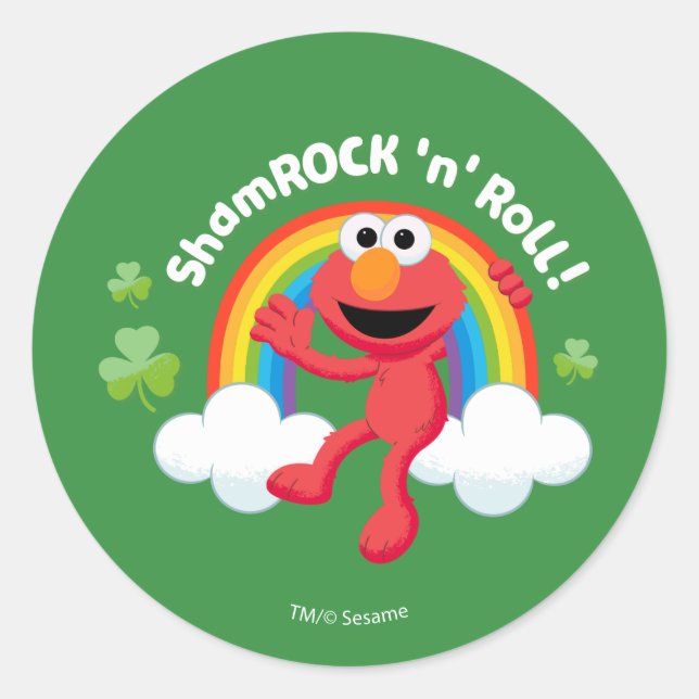 Sticker Rond Elmo | Arc en arc-en-ciel shamrock 'n' (Devant)