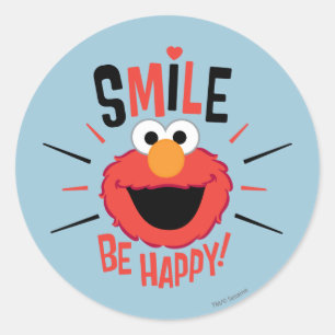 Sticker Rond Elmo Happy Smile