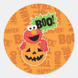 Sticker Rond Elmo Joyeux Halloween Boo