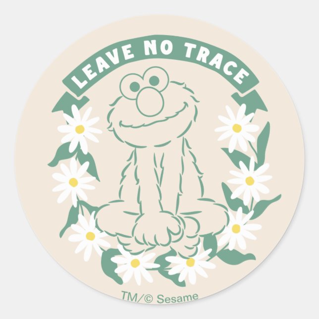 Sticker Rond Elmo | Ne laisser aucune trace Floral Graphic (Devant)