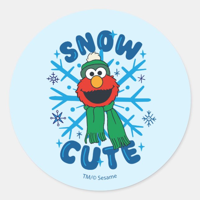 Sticker Rond Elmo Neige Mignon (Devant)