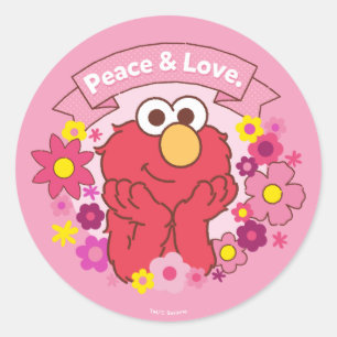 Sticker Rond Elmo Paix et amour