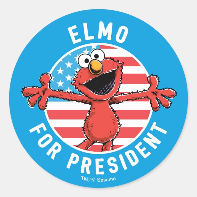 Sticker Rond Elmo président - Drapeau (Devant)