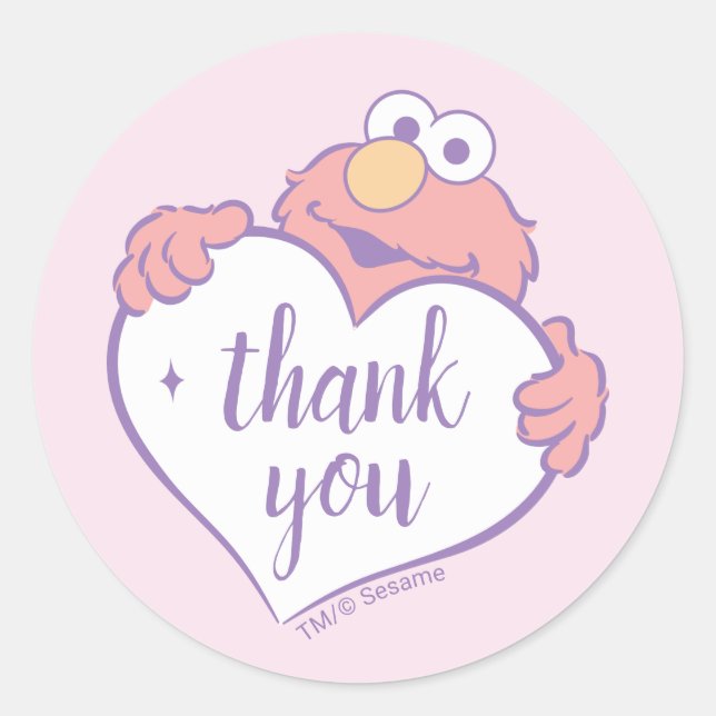 Sticker Rond Elmo Sweetheart Anniversaire (Devant)