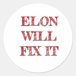 STICKER ROND ELON DOGE