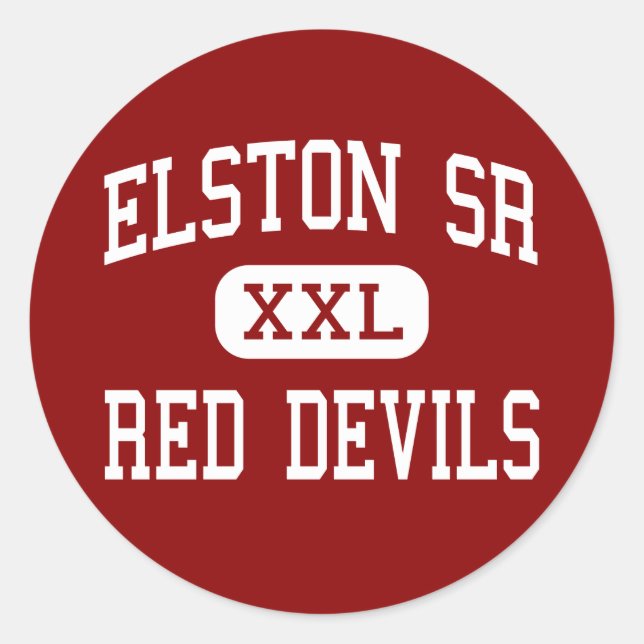 Sticker Rond Elston Sr - Red Devils - High - Michigan City (Devant)