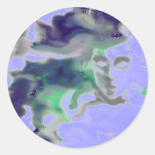 Sticker Rond Elvish face - un dessin numérique, art imaginaire