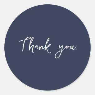 Sticker Rond Emballage cadeau entreprise bleu marine chic