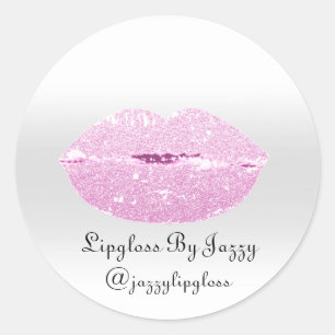Sticker Rond Emballage de maquillage Lipgloss Parties scintilla