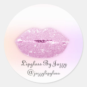 Sticker Rond Emballage de maquillage Lipgloss Parties scintilla