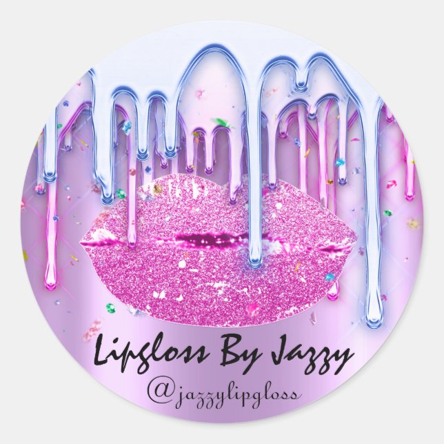 Sticker Rond Emballage de maquillage rose Bluei (Devant)