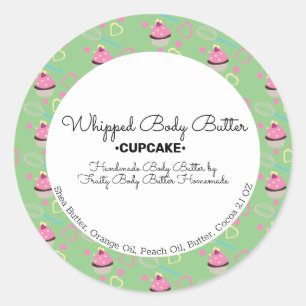 Sticker Rond Emballage de marque de bain de beurre au parfum de