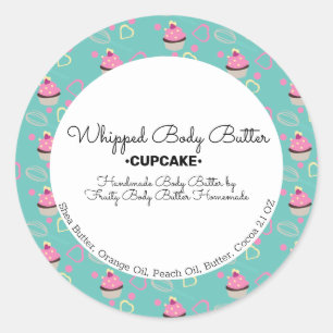 Sticker Rond Emballage de marque de bain de beurre parfumé à la