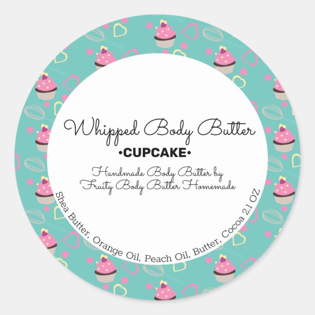 Sticker Rond Emballage de marque de bain de beurre parfumé à la (Devant)