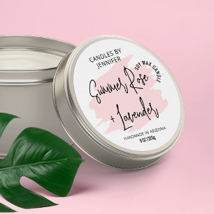 Sticker Rond Emballage de produit moderne en rose féminin