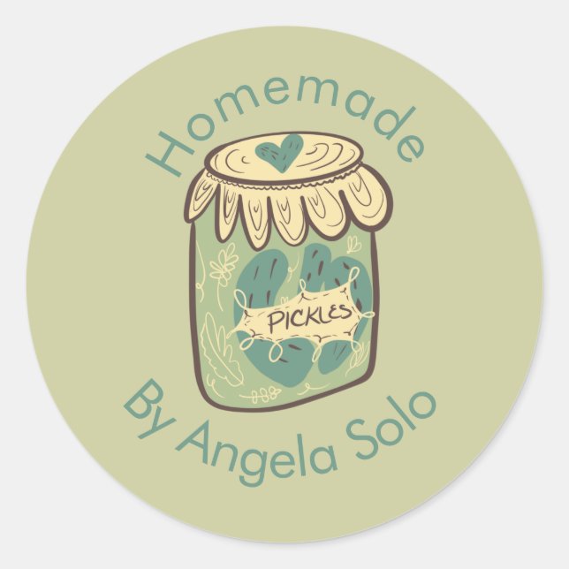 Sticker Rond Emballage d'entreprise de marque de pickles faits  (Devant)