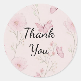 Sticker Rond Emballage d'entreprise floral rose esthétique Merc