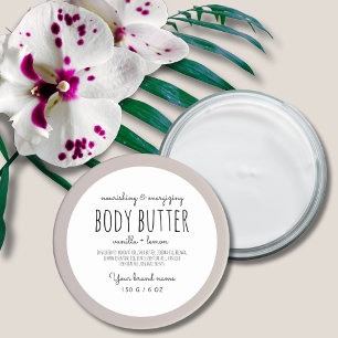 Sticker Rond Emballage minimaliste simple beurre de corps blanc