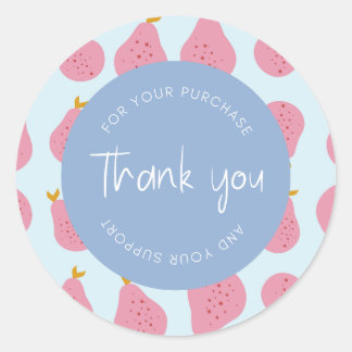 Sticker Rond Emballage Motif "Merci" Feminine Cute